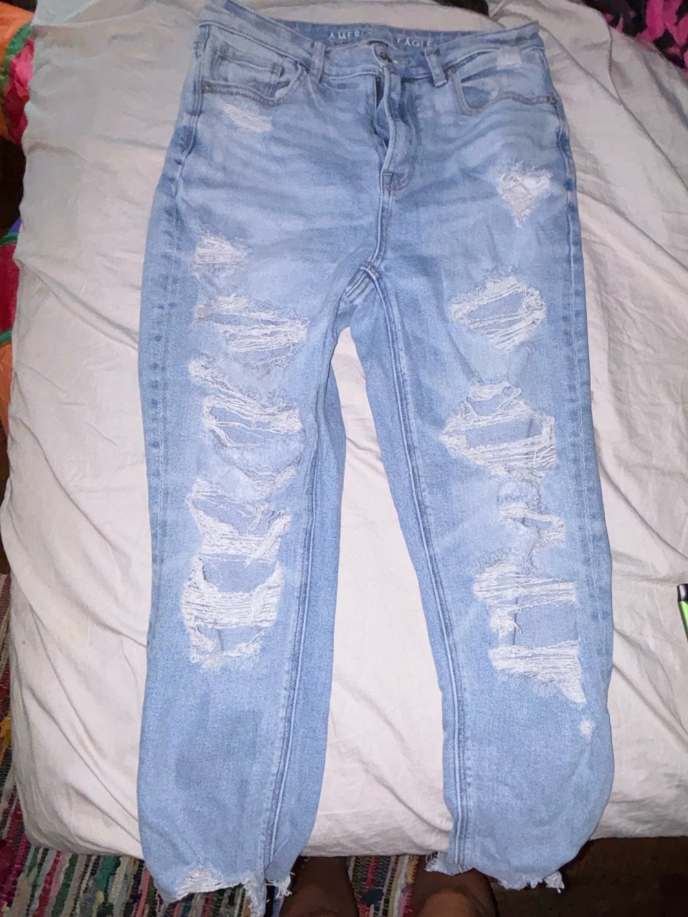 American Eagle Outfitters Light Blue Distressed Boyfriend Jeans
